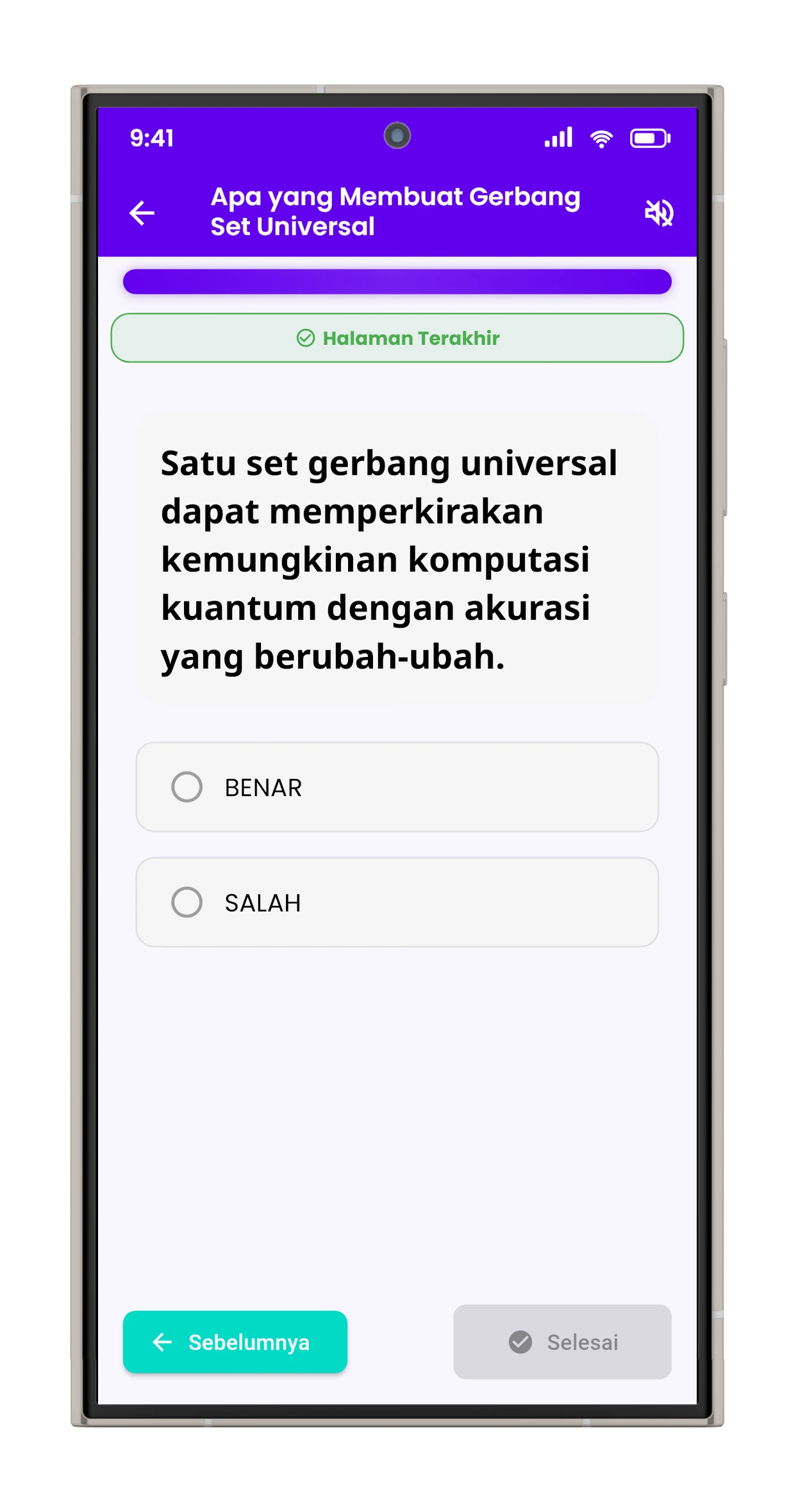 Benar / Salah